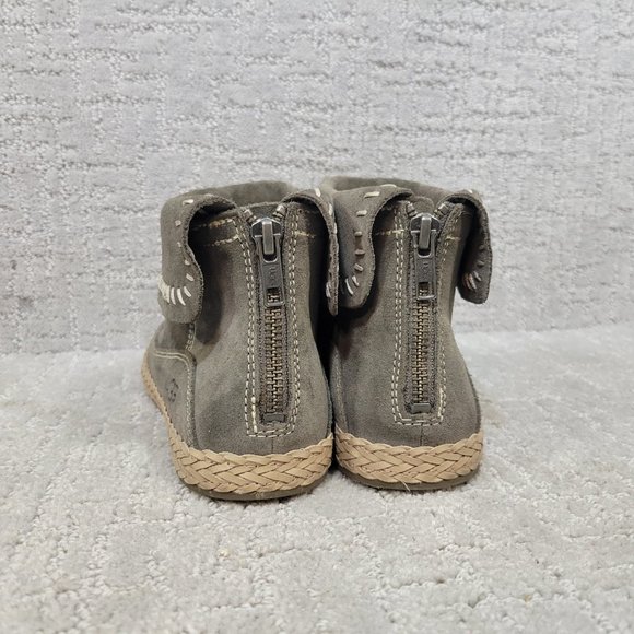 Ugg Varney Women's Size US 6 Gray Moccasin Suede Ankle Boho Bootie Shoes 1104653 - Picture 8 of 10